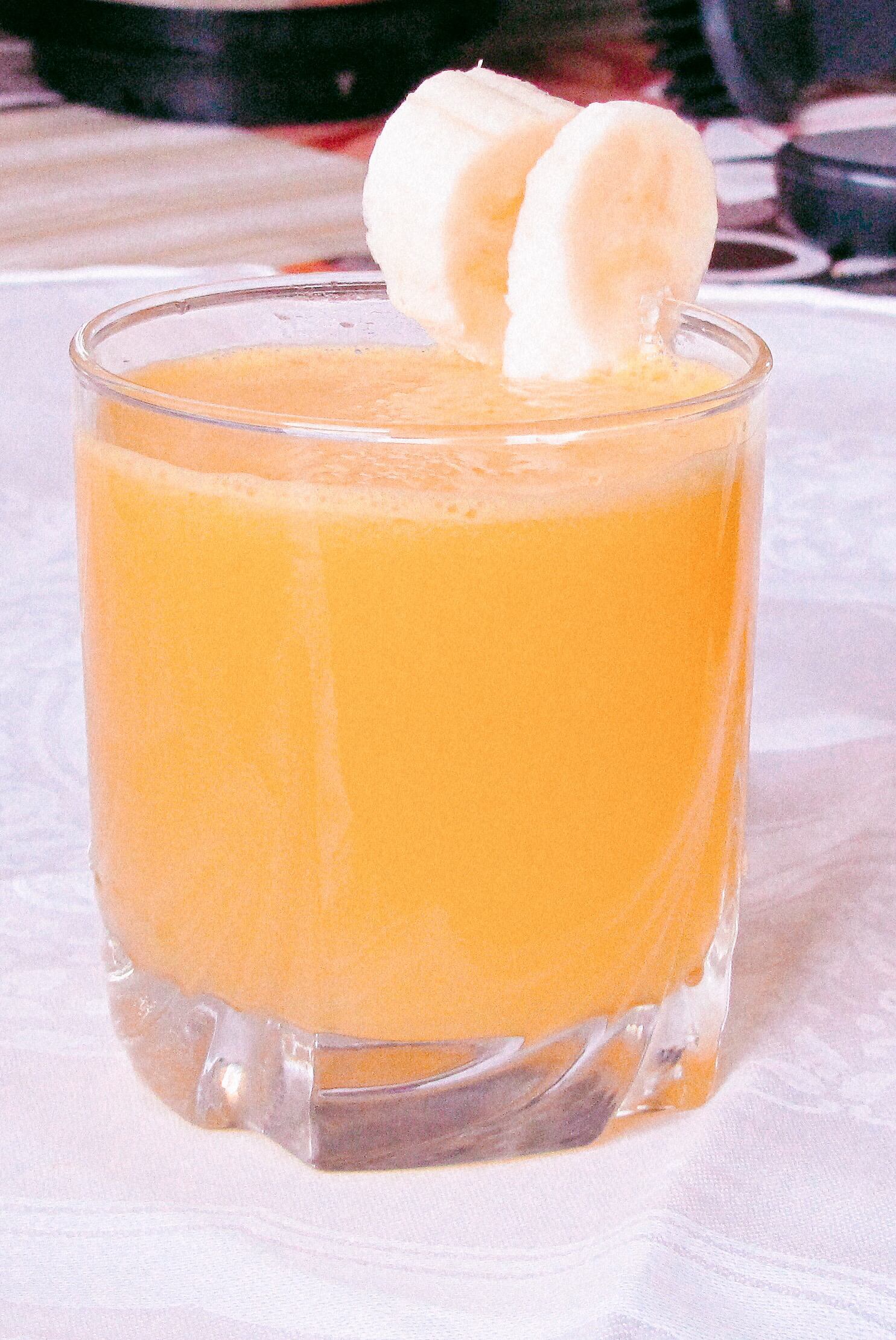 Beverage with freshly-squeezed juice