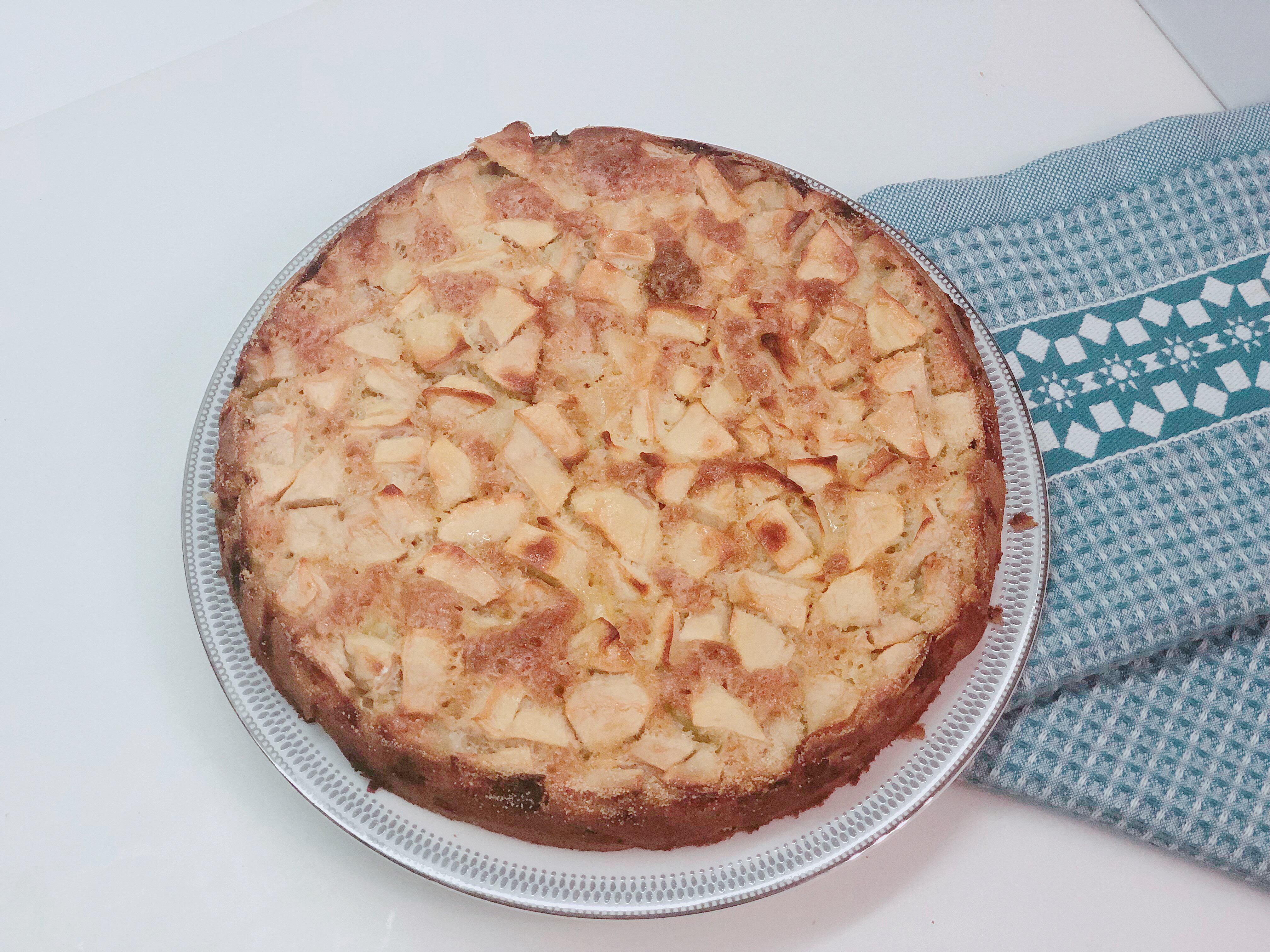 Baked pie with apples from the oven