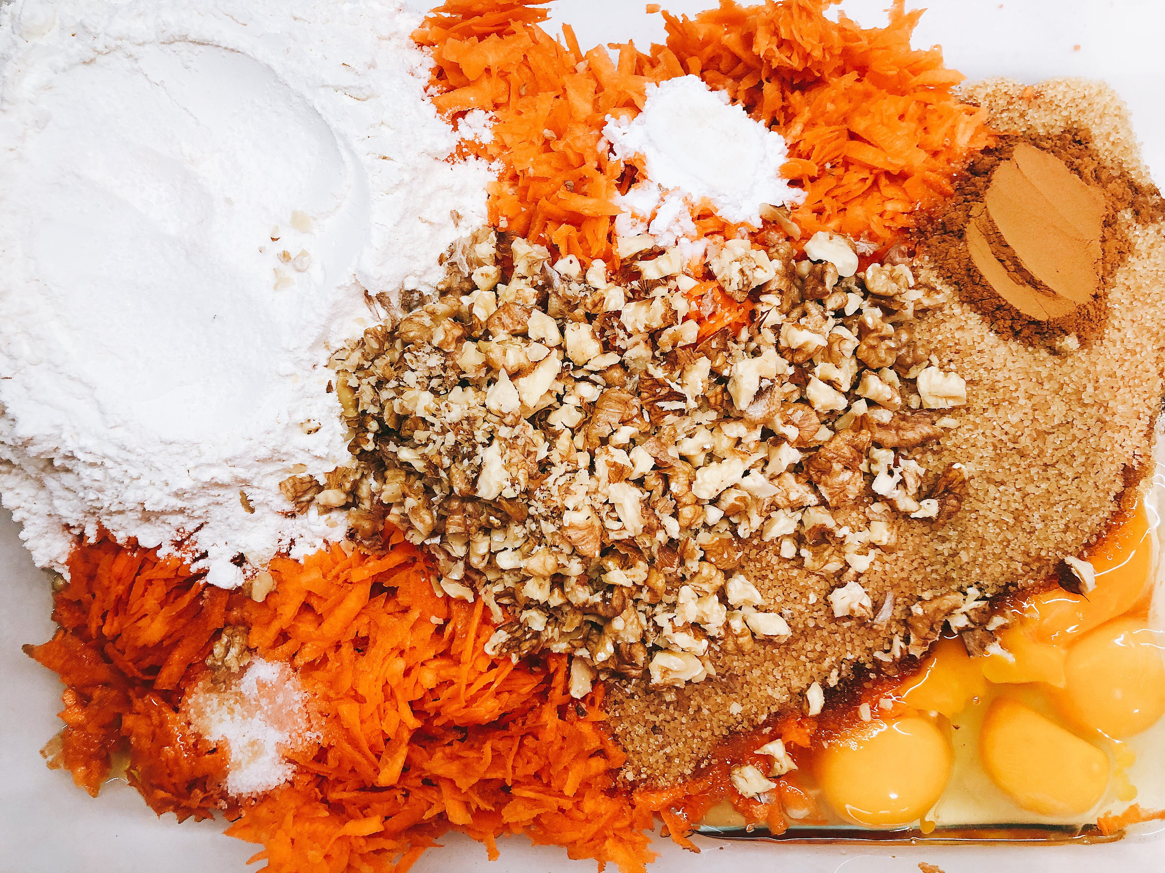 ingredients for the carrot pie