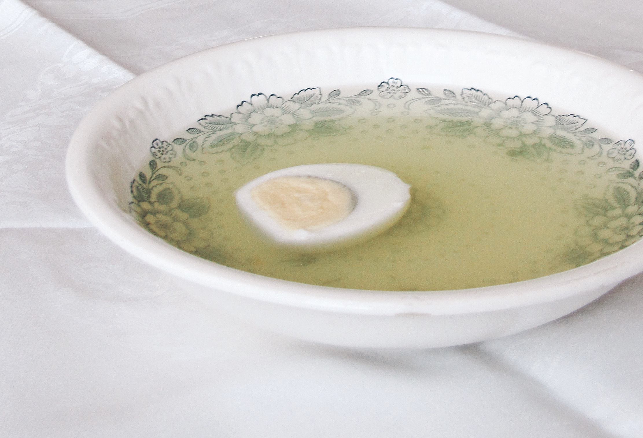 Broth with boiled egg